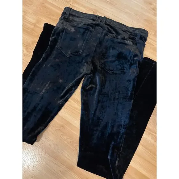 JOE'S Black Velvet Leggings Size 28 Small Mid Rise - Picture 5 of 8